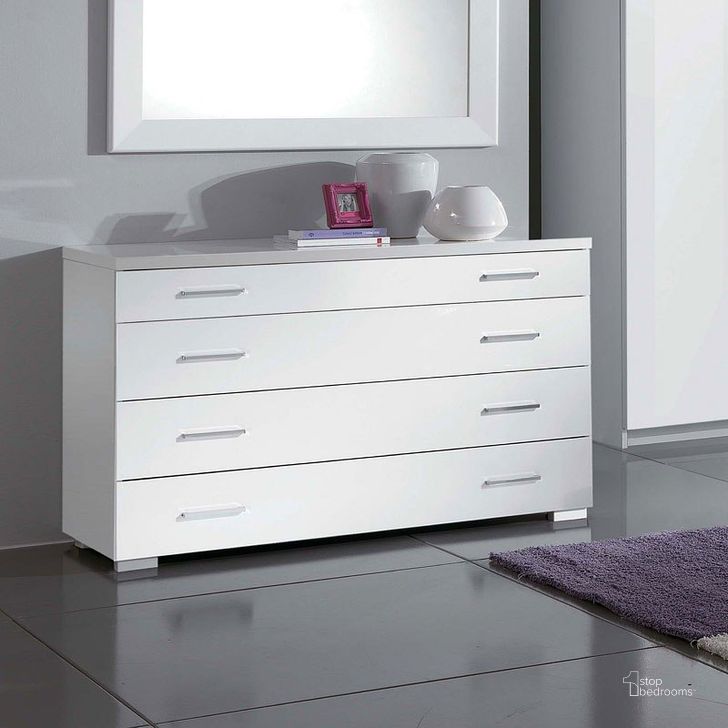 The appearance of Momo Single Dresser designed by ESF in the modern / contemporary interior design. This white piece of furniture  was selected by 1StopBedrooms from Momo Collection to add a touch of cosiness and style into your home. Sku: MOMOSINGLEDRESSER. Product Type: Dresser. Material: MDF. Image1
