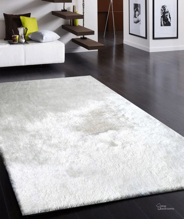 The appearance of Fancy White Shaggy Area Rug 8 X 11 designed by Amazing Rugs in the modern / contemporary interior design. This white piece of furniture  was selected by 1StopBedrooms from Fancy Collection to add a touch of cosiness and style into your home. Sku: NL1001-811. Material: Polyester. Product Type: Area Rugs. Image1
