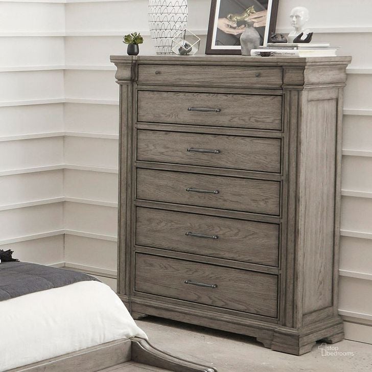 The appearance of Madison Ridge Drawer Chest designed by Pulaski in the traditional interior design. This dark color piece of furniture  was selected by 1StopBedrooms from Madison Ridge Collection to add a touch of cosiness and style into your home. Sku: P091124. Product Type: Chest. Image1