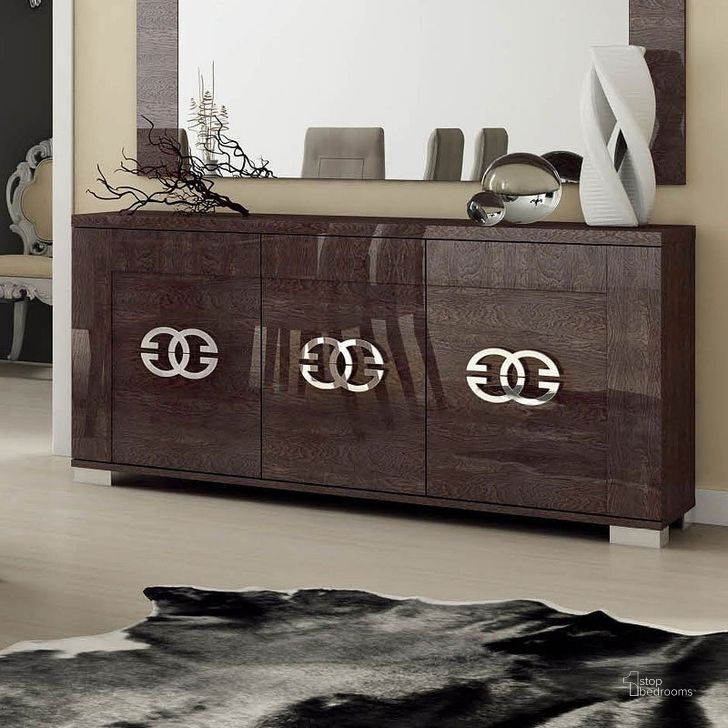 The appearance of Prestige 3 Door Buffet designed by ESF in the modern / contemporary interior design. This cognac birch piece of furniture  was selected by 1StopBedrooms from Prestige Collection to add a touch of cosiness and style into your home. Sku: PRESTIGE3DBUFFET. Material: MDF. Product Type: Buffets, Sideboards and Server. Image1