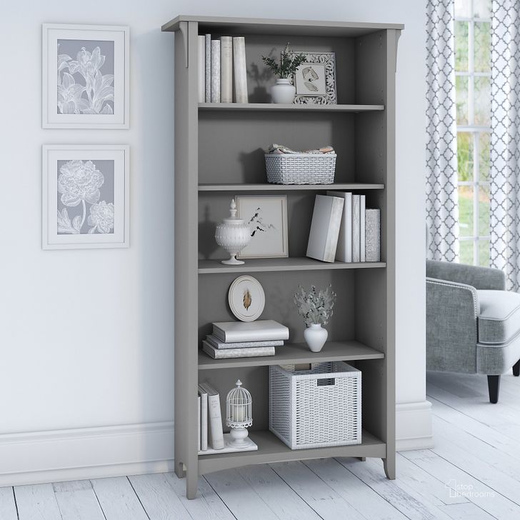 The appearance of Salinas 5 Shelf Bookcase in Cape Cod Gray designed by Bush Furniture in the transitional interior design. This gray piece of furniture  was selected by 1StopBedrooms from Salinas Collection to add a touch of cosiness and style into your home. Sku: SAB132CG-03. Product Type: Bookcase. Image1