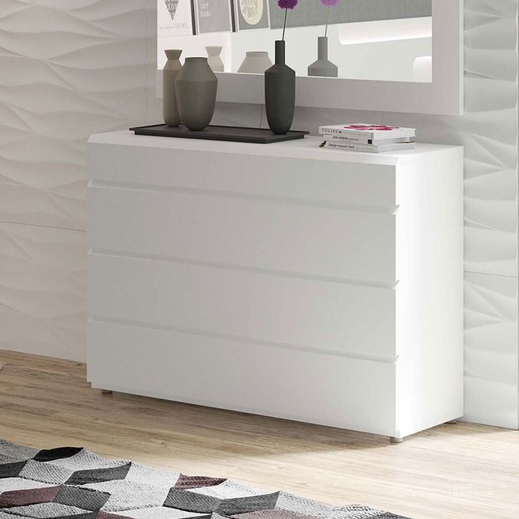The appearance of Sara Single Dresser designed by ESF in the modern / contemporary interior design. This white high gloss piece of furniture  was selected by 1StopBedrooms from Sara Collection to add a touch of cosiness and style into your home. Sku: SARADRESSER120. Product Type: Dresser. Material: MDF. Image1