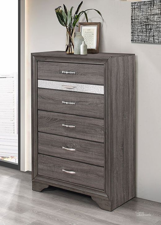 The appearance of Seville Chest designed by Global Furniture USA in the modern / contemporary interior design. This grey piece of furniture  was selected by 1StopBedrooms from Seville Collection to add a touch of cosiness and style into your home. Sku: SEVILLE-MALAMINE GREY-CH. Product Type: Chest. Material: MDF. Image1