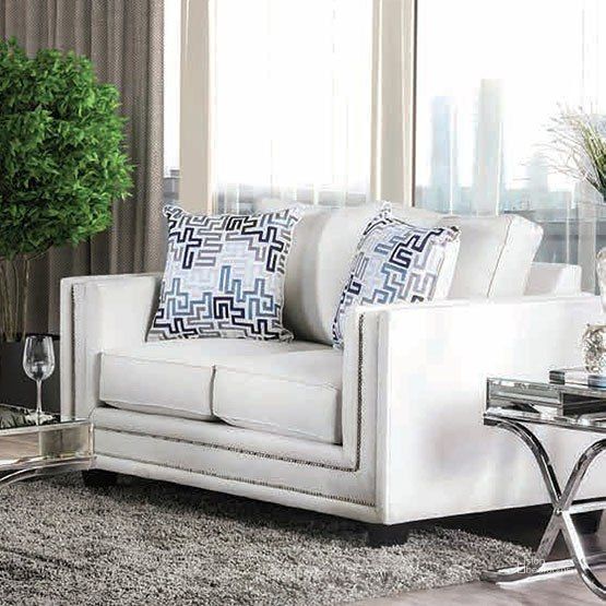 The appearance of Ilse Loveseat designed by Furniture of America in the modern / contemporary interior design. This off white piece of furniture  was selected by 1StopBedrooms from Ilse Collection to add a touch of cosiness and style into your home. Sku: SM2675-LV. Material: Fabric. Product Type: Loveseat.