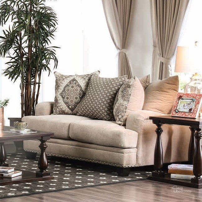 The appearance of Jaylinn Loveseat designed by Furniture of America in the transitional interior design. This medium color piece of furniture  was selected by 1StopBedrooms from Jaylinn Collection to add a touch of cosiness and style into your home. Sku: SM3074-LV. Material: Fabric. Product Type: Loveseat.