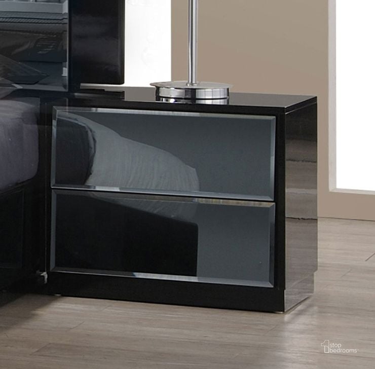 The appearance of Venice Nightstand designed by Chintaly Imports in the modern / contemporary interior design. This gloss black piece of furniture  was selected by 1StopBedrooms from Venice Collection to add a touch of cosiness and style into your home. Sku: VENICE-NS. Product Type: Nightstand. Image1