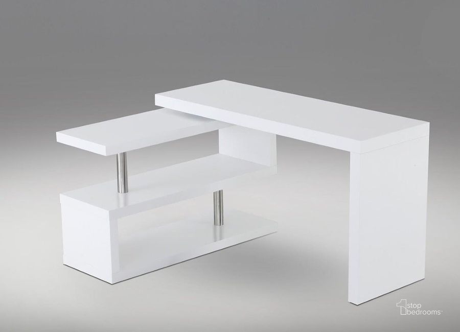 The appearance of A33 Office Desk In White designed by J&M in the modern / contemporary interior design. This white piece of furniture  was selected by 1StopBedrooms from A33 Collection to add a touch of cosiness and style into your home. Sku: 17914. Product Type: Office Desk. Material: MDF. Image1