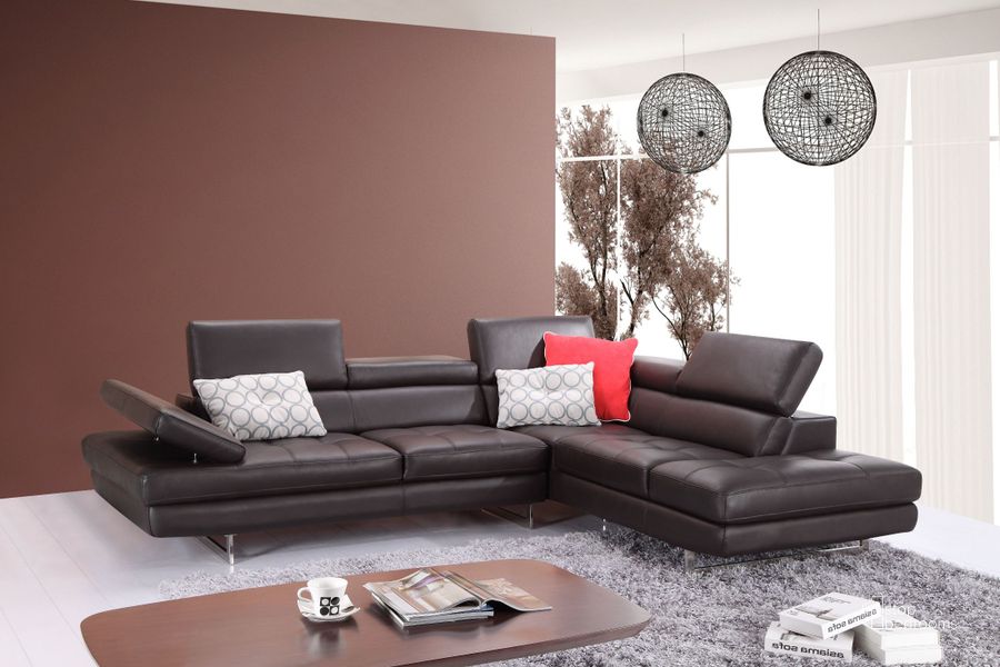The appearance of A761 Slate Coffee Italian Leather RAF Sectional designed by J&M in the modern / contemporary interior design. This coffee piece of furniture  was selected by 1StopBedrooms from Living Room Collection to add a touch of cosiness and style into your home. Sku: 1785522-RHFC. Material: Leather. Product Type: Sectional. Layout: L-Shape. Orientation: RAF.