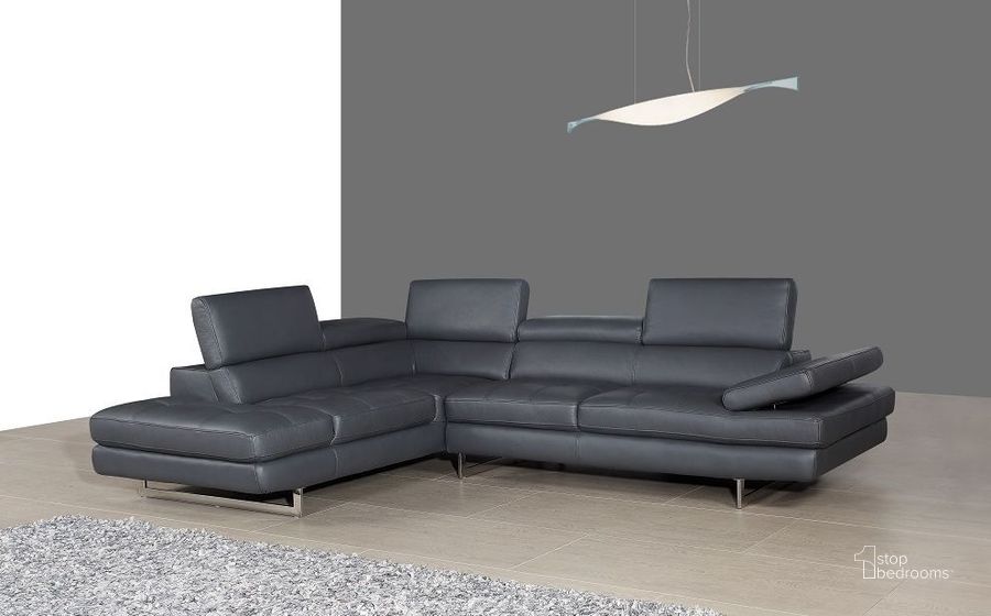 The appearance of A761 Slate Grey Italian Leather LAF Sectional designed by J&M in the modern / contemporary interior design. This slate piece of furniture  was selected by 1StopBedrooms from Living Room Collection to add a touch of cosiness and style into your home. Sku: 178552-LHFC. Material: Leather. Product Type: Sectional. Layout: L-Shape. Orientation: LAF.