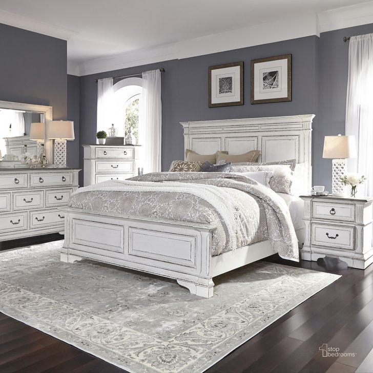 The appearance of Abbey Park Antique White Panel Bedroom Set designed by Liberty in the traditional interior design. This white piece of furniture  was selected by 1StopBedrooms from Abbey Park Collection to add a touch of cosiness and style into your home. Sku: 520-BR13;520-BR14;520-BR90;520-BR61. Bed Type: Panel Bed. Product Type: Panel Bed. Bed Size: Queen. Material: Rubberwood. Image1