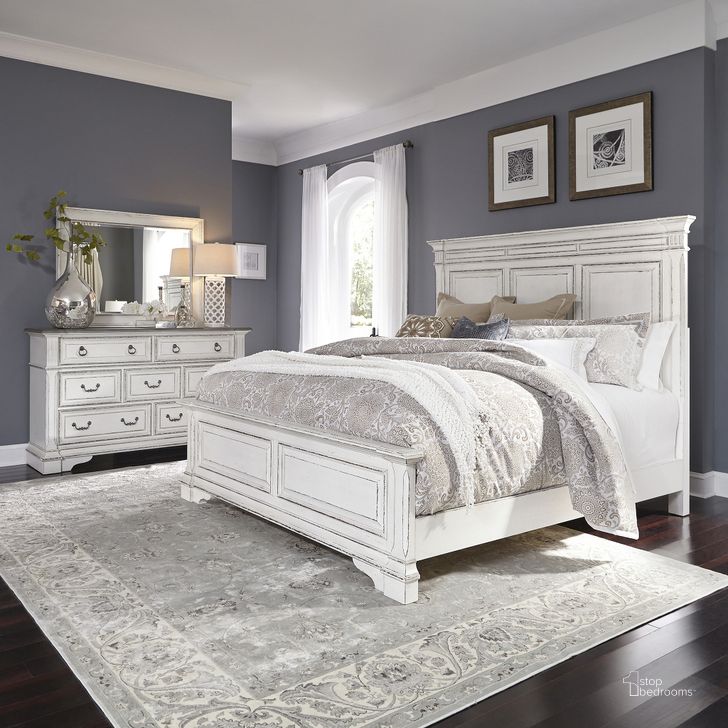 Abbey Park Antique White Queen Panel Bed by Liberty | 1StopBedrooms