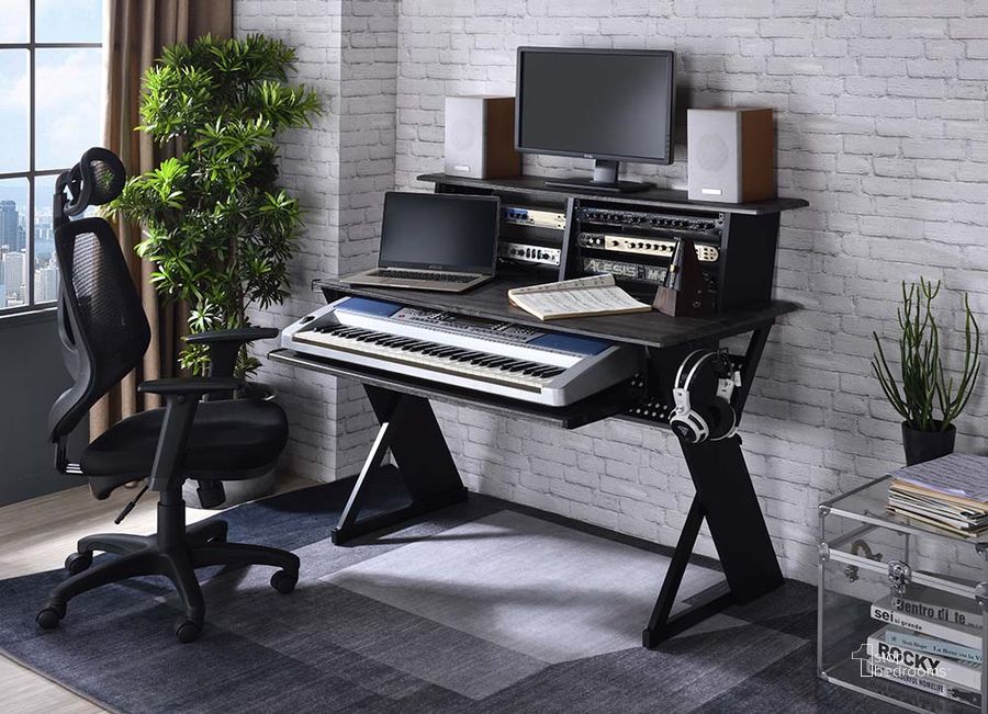 The appearance of Acme Annette Music Desk In Black Finish OF00991 designed by ACME in the industrial interior design. This black piece of furniture  was selected by 1StopBedrooms from Humanity Collection to add a touch of cosiness and style into your home. Sku: OF00991. Material: Wood. Product Type: Desk. Image1
