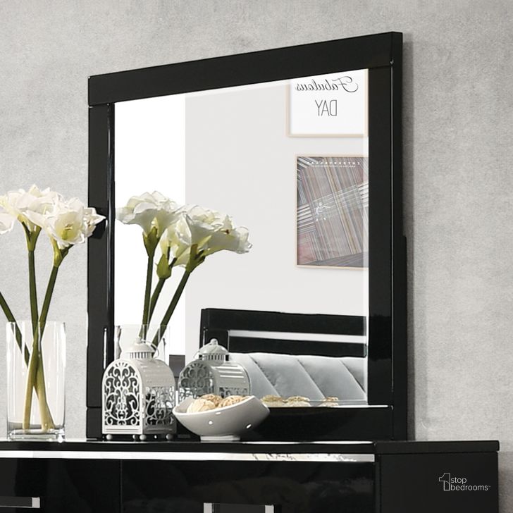 The appearance of Acme Chelsie Mirror In Black Finish designed by ACME in the modern / contemporary interior design. This black piece of furniture  was selected by 1StopBedrooms from Chelsie Collection to add a touch of cosiness and style into your home. Sku: 27414. Material: Wood. Product Type: Mirror. Image1