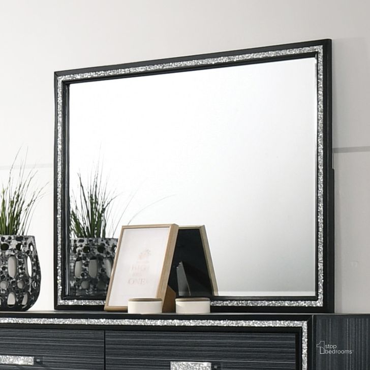 The appearance of Acme Haiden Mirror In Weathered Black Finish designed by ACME in the modern / contemporary interior design. This black piece of furniture  was selected by 1StopBedrooms from Haiden Collection to add a touch of cosiness and style into your home. Sku: 28434. Material: Wood. Product Type: Mirror. Image1