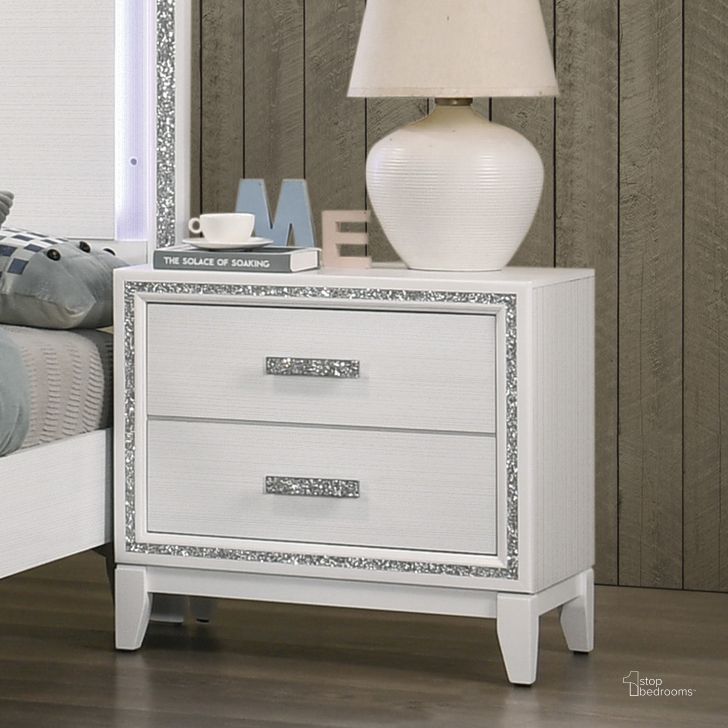 The appearance of Acme Haiden Nightstand In White Finish designed by ACME in the modern / contemporary interior design. This white piece of furniture  was selected by 1StopBedrooms from Haiden Collection to add a touch of cosiness and style into your home. Sku: 28453. Material: Wood. Product Type: Nightstand. Image1