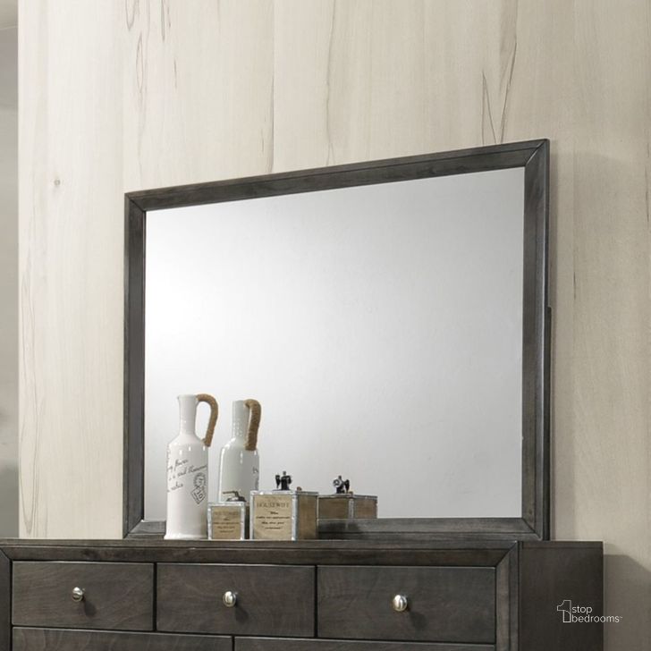 The appearance of Acme Ilana Mirror In Gray Finish designed by ACME in the transitional interior design. This gray piece of furniture  was selected by 1StopBedrooms from Ilana Collection to add a touch of cosiness and style into your home. Sku: 28474. Material: Wood. Product Type: Mirror. Image1
