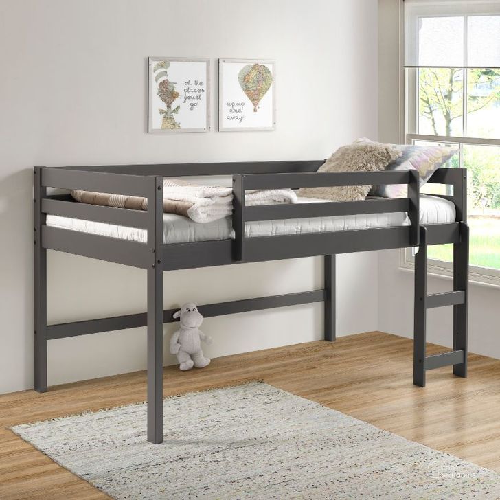 The appearance of Acme Lara Twin Loft Bed In Gray Finish designed by ACME in the transitional interior design. This gray piece of furniture  was selected by 1StopBedrooms from Lara Collection to add a touch of cosiness and style into your home. Sku: 38255. Material: Wood. Product Type: Loft Bed. Bed Size: Twin. Bed Type: Loft Bed. Image1