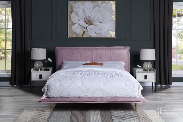 The appearance of Acme Metis Queen Bed In Pink Top Grain Leather designed by ACME in the industrial interior design. This pink piece of furniture  was selected by 1StopBedrooms from Metis Collection to add a touch of cosiness and style into your home. Sku: BD00561Q1;BD00561Q2;BD00561Q3. Bed Type: Platform Bed. Material: Metal. Product Type: Platform Bed. Bed Size: Queen. Image1