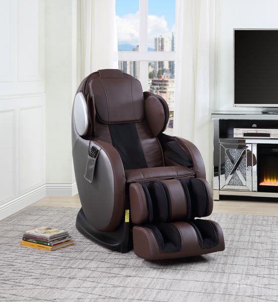 The appearance of Acme Pacari Massage Chair In Chocolate designed by ACME in the modern / contemporary interior design. This chocolate piece of furniture  was selected by 1StopBedrooms from Pacari Collection to add a touch of cosiness and style into your home. Sku: LV00569. Product Type: Chair. Material: Upholstery. Image1