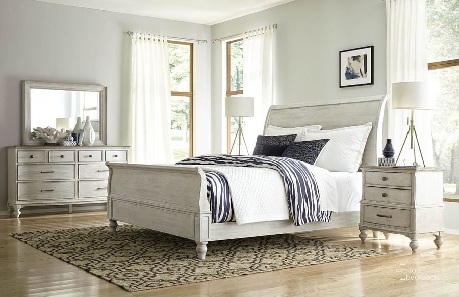The appearance of Litchfield Sun Washed Hanover Sleigh Bedroom Set designed by American Drew in the modern / contemporary interior design. This gray piece of furniture  was selected by 1StopBedrooms from Litchfield Collection to add a touch of cosiness and style into your home. Sku: 750-313R;750-420. Bed Type: Sleigh Bed. Material: Wood. Product Type: Sleigh Bed. Bed Size: Queen. Image1