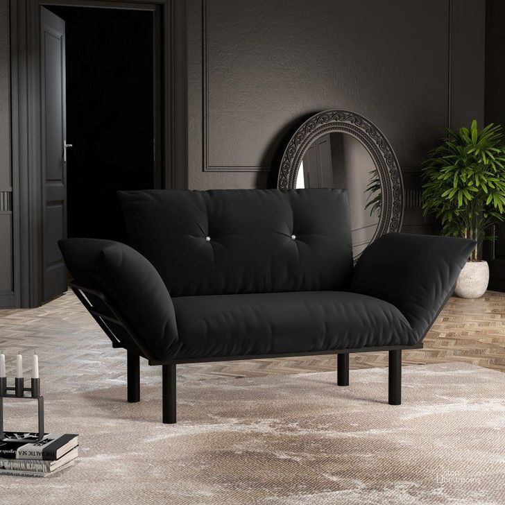 The appearance of Ada Love Seat In Black designed by Furnia in the modern / contemporary interior design. This black piece of furniture  was selected by 1StopBedrooms from Ada Collection to add a touch of cosiness and style into your home. Sku: 700-ADA-BLACK. Material: Metal. Product Type: Loveseat. Image1