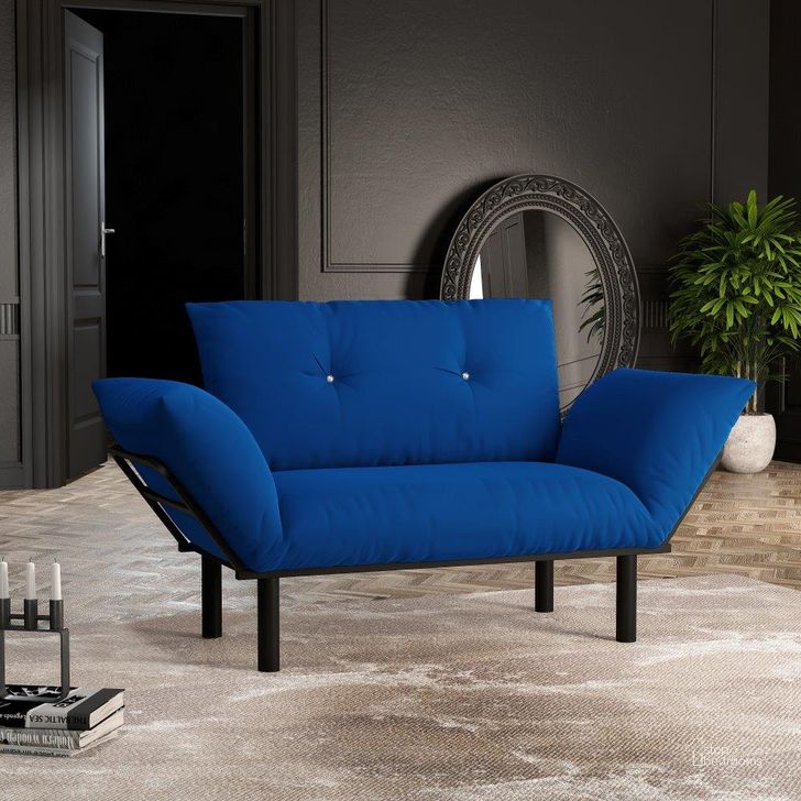 The appearance of Ada Love Seat In Blue designed by Furnia in the modern / contemporary interior design. This blue piece of furniture  was selected by 1StopBedrooms from Ada Collection to add a touch of cosiness and style into your home. Sku: 700-ADA-BLUE. Material: Metal. Product Type: Loveseat. Image1