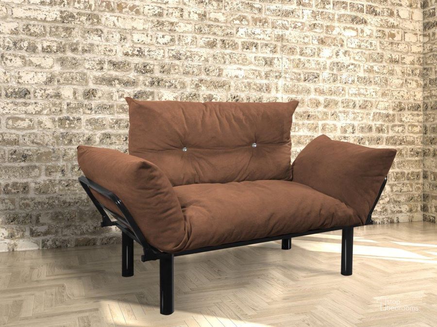 The appearance of Ada Love Seat In Brown designed by Furnia in the modern / contemporary interior design. This brown piece of furniture  was selected by 1StopBedrooms from Ada Collection to add a touch of cosiness and style into your home. Sku: 700-ADA-BROWN. Material: Metal. Product Type: Loveseat. Image1