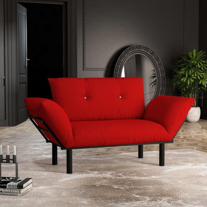 The appearance of Ada Love Seat In Red designed by Furnia in the modern / contemporary interior design. This red piece of furniture  was selected by 1StopBedrooms from Ada Collection to add a touch of cosiness and style into your home. Sku: 700-ADA-RED. Material: Metal. Product Type: Loveseat. Image1