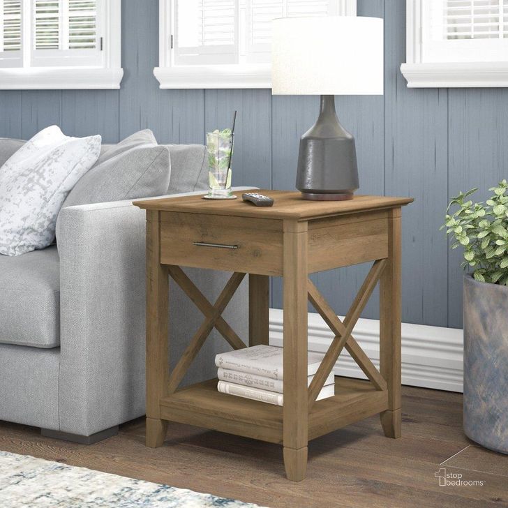 The appearance of Adelphe Pine End Table designed by Polished Pine in the country / farmhouse interior design. This pine piece of furniture  was selected by 1StopBedrooms from Adelphe Collection to add a touch of cosiness and style into your home. Sku: KWT120RCP-03. Product Type: End Table. Image1