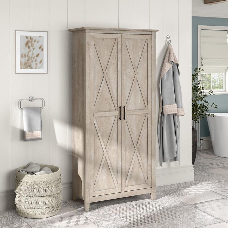 The appearance of Adelphe Washed Grey Bathroom Storage Bathroom Furniture 0qc24519020 designed by Polished Pine in the country / farmhouse interior design. This washed grey piece of furniture  was selected by 1StopBedrooms from Adelphe Collection to add a touch of cosiness and style into your home. Sku: KWS266WG-Z1. Product Type: Bathroom Storage. Image1