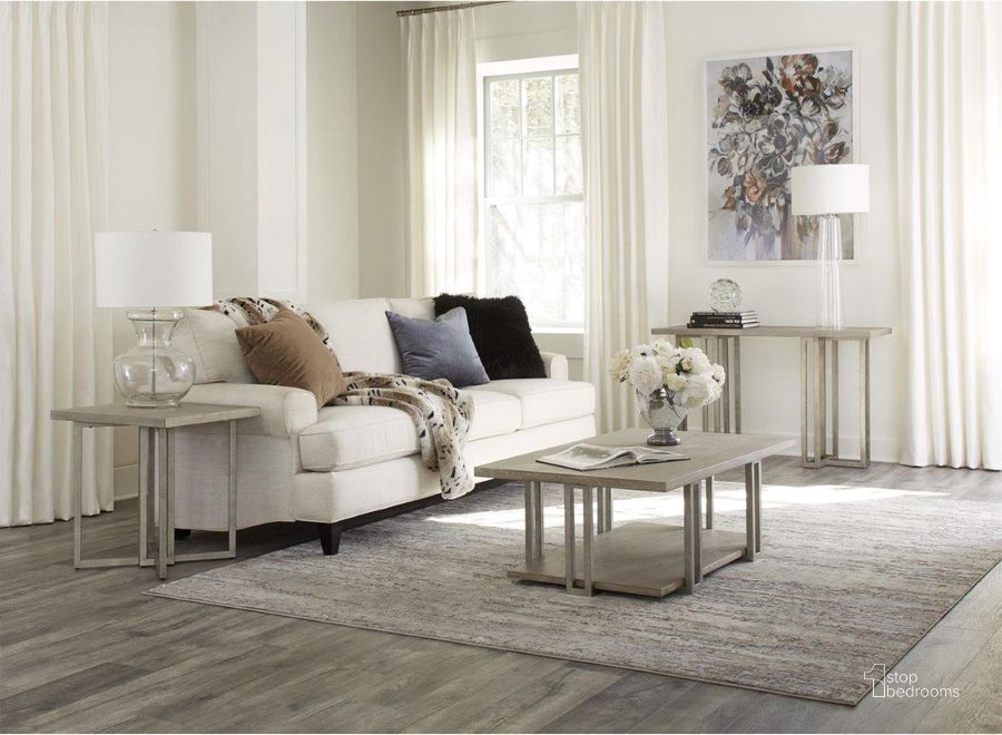 The appearance of Adelyn Crema Gray Rectangular Occasional Table Set designed by Riverside Furniture in the modern / contemporary interior design. This gray piece of furniture  was selected by 1StopBedrooms from Adelyn Collection to add a touch of cosiness and style into your home. Sku: 88002;88007. Product Type: Occasional Table Set. Image1