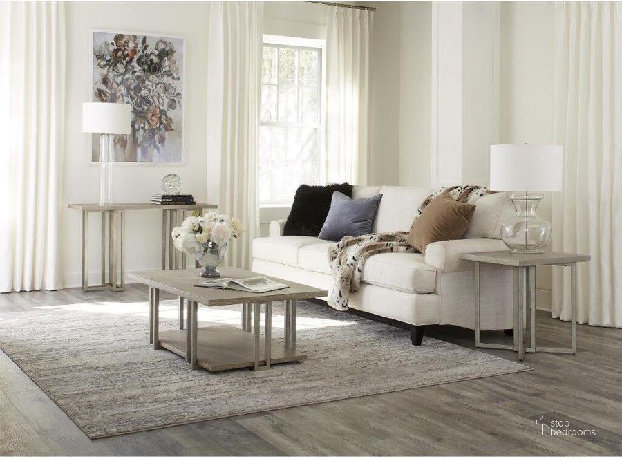 The appearance of Adelyn Crema Gray Rectangular Side Table designed by Riverside Furniture in the modern / contemporary interior design. This gray piece of furniture  was selected by 1StopBedrooms from Adelyn Collection to add a touch of cosiness and style into your home. Sku: 88009. Product Type: Side Table. Image1