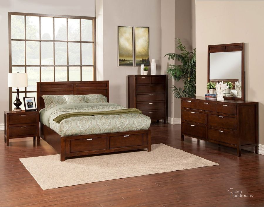 The appearance of Albionvale Brown Storage Bed Bedroom Set 0qb2429061 designed by Bennett Interiors in the transitional interior design. This brown piece of furniture  was selected by 1StopBedrooms from Albionvale Collection to add a touch of cosiness and style into your home. Sku: JR-01Q;JR-02. Bed Type: Storage Bed. Material: Wood. Product Type: Storage Bed. Bed Size: Queen. Image1