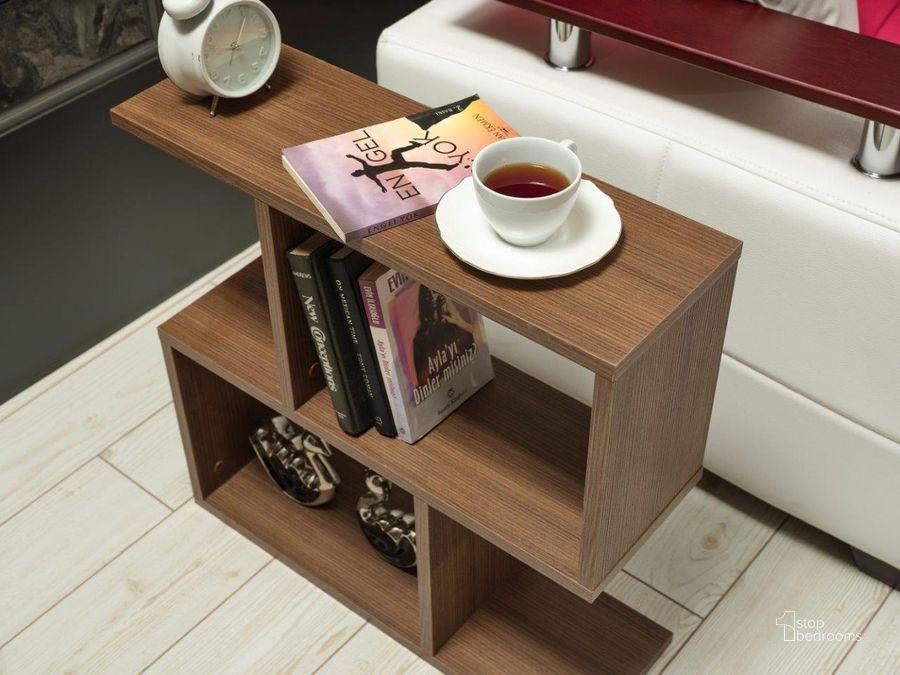 Alfa Bookcase In Walnut by Furnia 1StopBedrooms