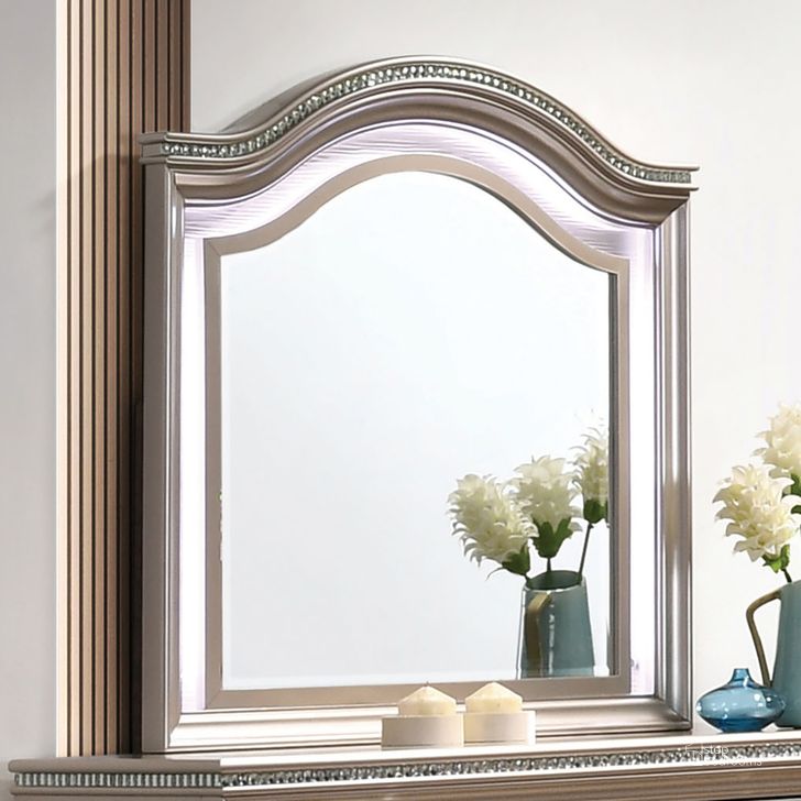 The appearance of Allie Mirror In Rose Gold designed by Furniture of America in the modern / contemporary interior design. This rose gold piece of furniture  was selected by 1StopBedrooms from Allie Collection to add a touch of cosiness and style into your home. Sku: CM7901RG-M. Material: Wood. Product Type: Accent Mirror. Image1