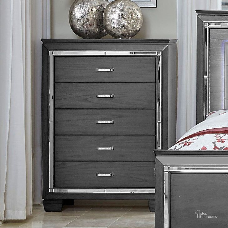 Allura Gray Panel Bedroom Set w/ LED Lighting by Homelegance