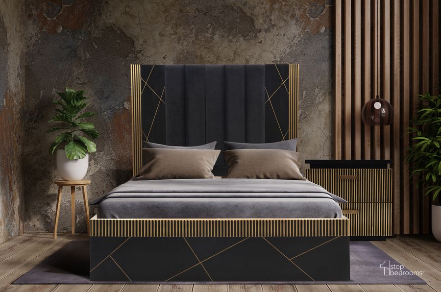The appearance of Allure Modern Style King Bed Made With Mango Wood and Finished With Brass Metal designed by Galaxy Home Furnishings in the modern / contemporary interior design. This black piece of furniture  was selected by 1StopBedrooms from Allure Collection to add a touch of cosiness and style into your home. Sku: 601955550031. Material: Wood. Product Type: Bed. Bed Size: King. Image1