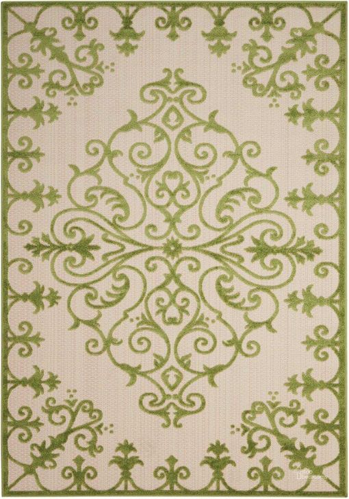 The appearance of Aloha Green 10 X 13 Area Rug designed by Nourison in the transitional interior design. This green piece of furniture  was selected by 1StopBedrooms from Aloha Collection to add a touch of cosiness and style into your home. Sku: 99446242921. Material: Polypropylene. Product Type: Area Rugs. Image1