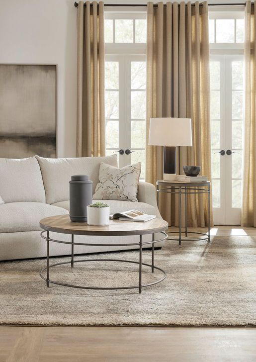 The appearance of St. Armand Brown Round Occasional Table Set designed by Hooker in the transitional interior design. This brown piece of furniture  was selected by 1StopBedrooms from St. Armand Collection to add a touch of cosiness and style into your home. Sku: 5601-80110-LTWD;5601-80113-LTWD. Material: Wood. Product Type: Occasional Table Set. Image1