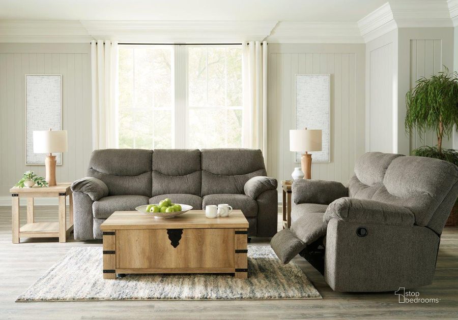 The appearance of Alphons Reclining Living Room Set In Putty designed by Signature Design by Ashley in the modern / contemporary interior design. This putty piece of furniture  was selected by 1StopBedrooms from Alphons Collection to add a touch of cosiness and style into your home. Sku: 2820188;2820186. Product Type: Living Room Set. Image1