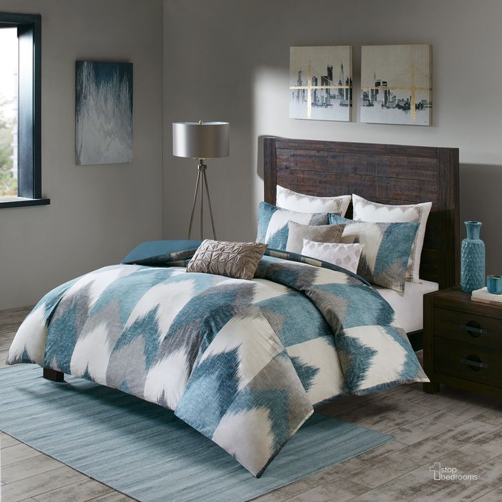 The appearance of Alpine Cotton Printed Queen Comforter Mini Set In Aqua designed by Olliix in the transitional interior design. This aqua piece of furniture  was selected by 1StopBedrooms from Alpine Collection to add a touch of cosiness and style into your home. Sku: II10-781. Material: Polyester. Bed Size: Queen. Product Type: Comforter Set. Image1