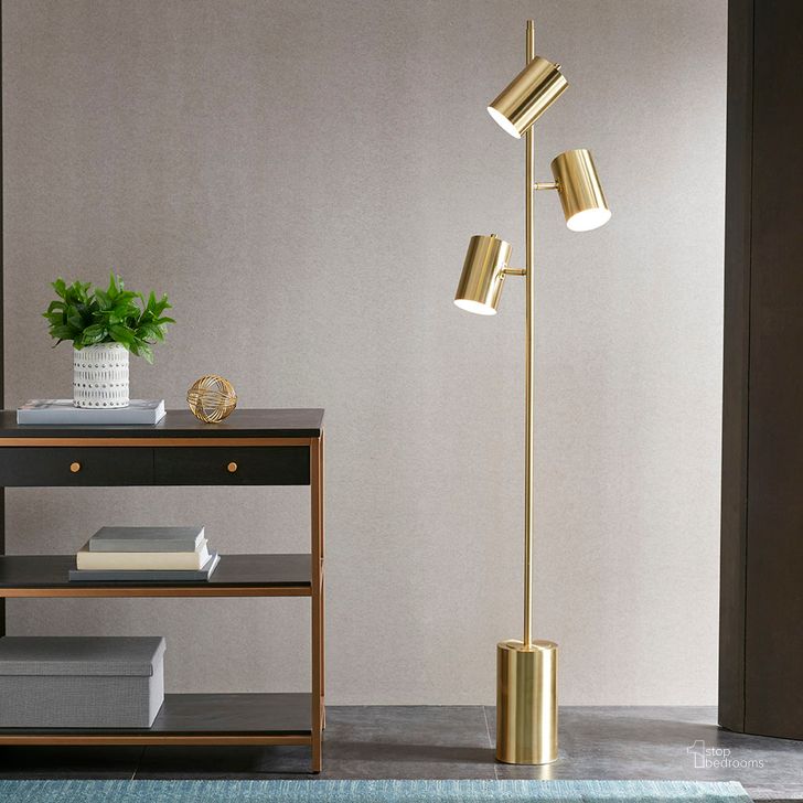 The appearance of Alta Floor Lamp In Gold designed by Olliix in the transitional interior design. This gold piece of furniture  was selected by 1StopBedrooms from Alta Collection to add a touch of cosiness and style into your home. Sku: UH154-0051. Material: Metal. Product Type: Floor Lamp. Image1