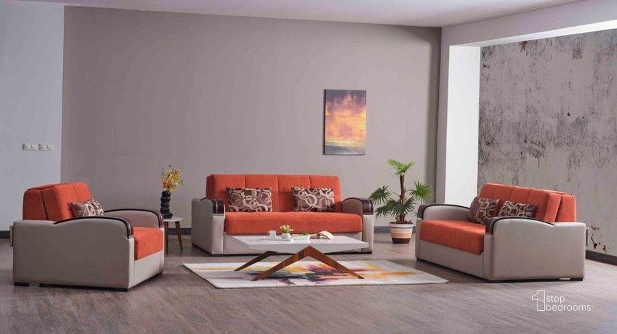 The appearance of Altona Orange Futon designed by Atelier Home in the modern / contemporary interior design. This orange piece of furniture  was selected by 1StopBedrooms from Altona Collection to add a touch of cosiness and style into your home. Sku: SLP-SB-OR. Product Type: Sofa Bed. Material: Chenille. Image1