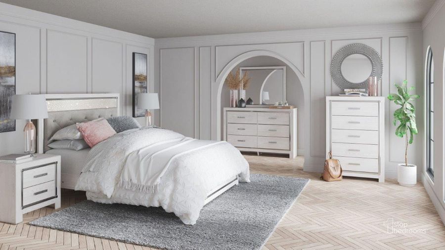 The appearance of Altyra White Panel Bedroom Set designed by Signature Design by Ashley in the transitional interior design. This white piece of furniture  was selected by 1StopBedrooms from Altyra Collection to add a touch of cosiness and style into your home. Sku: B2640-54;B2640-57;B2640-96;B2640-92. Bed Type: Panel Bed. Material: Wood. Product Type: Panel Bed. Bed Size: Queen. Image1