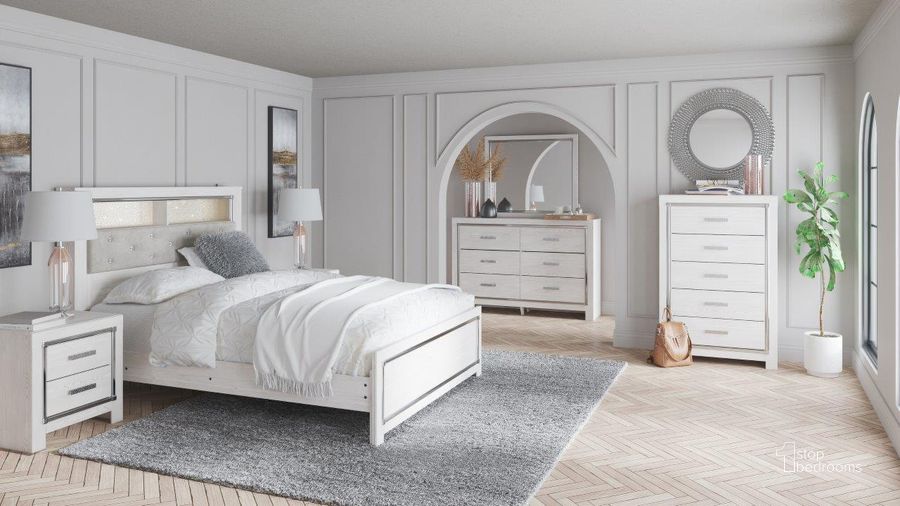The appearance of Altyra White Panel Bookcase Bedroom Set designed by Signature Design by Ashley in the transitional interior design. This white piece of furniture  was selected by 1StopBedrooms from Altyra Collection to add a touch of cosiness and style into your home. Sku: B2640-54;B2640-65;B2640-96;B2640-92. Bed Type: Panel Bed. Material: Wood. Product Type: Panel Bed. Bed Size: Queen. Image1