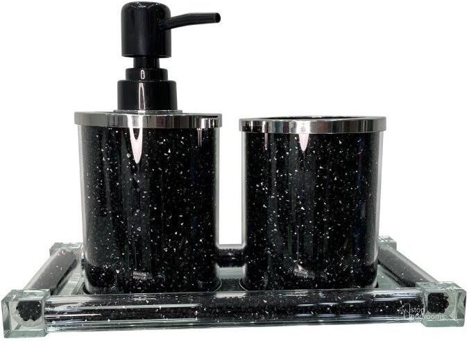 The appearance of Ambrose Exquisite 3 Piece Soap Dispenser And Toothbrush Holder With Tray AR-41057ABC designed by Amazing Rugs in the modern / contemporary interior design. This black piece of furniture  was selected by 1StopBedrooms from Ambrose Collection to add a touch of cosiness and style into your home. Sku: BATHSETRBTR1120. Material: Glass. Product Type: Decor. Image1