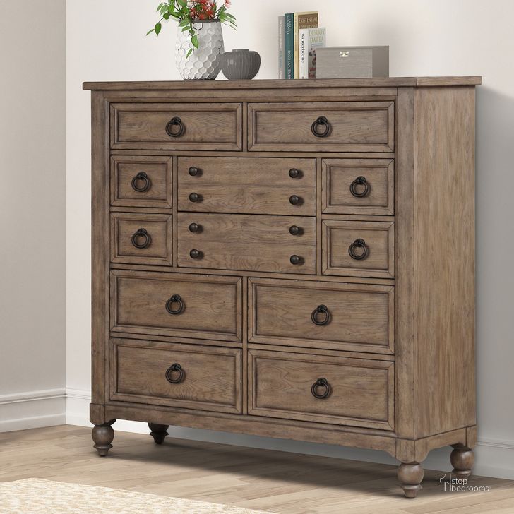 The appearance of Americana Farmhouse 12 Drawer Chesser In Multi designed by Liberty in the traditional interior design. This multi piece of furniture  was selected by 1StopBedrooms from Americana Farmhouse Collection to add a touch of cosiness and style into your home. Sku: 615-BR32. Product Type: Chesser. Material: Poplar. Image1