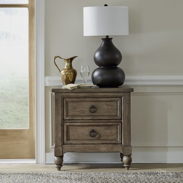The appearance of Americana Farmhouse 2 Drawer Night Stand With Charging Station designed by Liberty in the traditional interior design. This taupe piece of furniture  was selected by 1StopBedrooms from Americana Farmhouse Collection to add a touch of cosiness and style into your home. Sku: 615-BR61. Product Type: Nightstand. Material: Wood Veneer. Image1