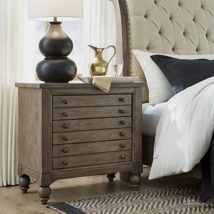 The appearance of Americana Farmhouse Bedside Chest With Charging Station designed by Liberty in the traditional interior design. This taupe piece of furniture  was selected by 1StopBedrooms from Americana Farmhouse Collection to add a touch of cosiness and style into your home. Sku: 615-BR62. Product Type: Chest. Material: Wood Veneer. Image1