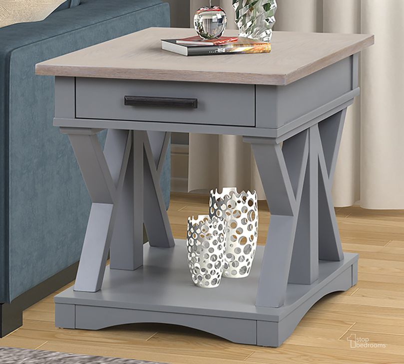 The appearance of Americana Modern Dove End Table designed by Parker House in the transitional interior design. This gray and beige piece of furniture  was selected by 1StopBedrooms from Americana Modern Collection to add a touch of cosiness and style into your home. Sku: AME#02-DOV. Product Type: End Table.